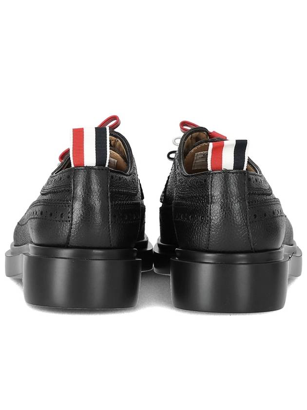 Women's Peple Grain 3 Bow Long Wing Derby Black - THOM BROWNE - BALAAN.