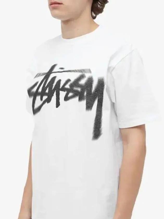 Dizzy Stock Cotton Short Sleeve T-Shirt White - STUSSY - BALAAN 4