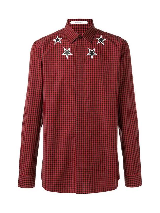 11th Anniversary Star Printing Check Shirt Red FT360 Z609 003 - GIVENCHY - BALAAN 2