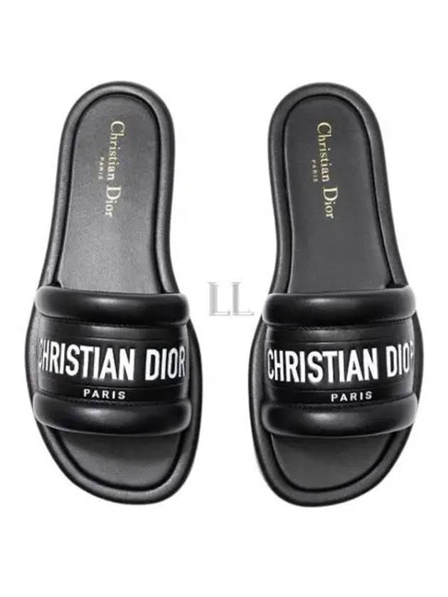 Every-D Embossed Lambskin Slippers Black - DIOR - BALAAN 2