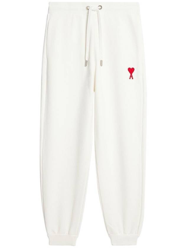 Heart Logo Jogger Pants White - AMI - BALAAN 2