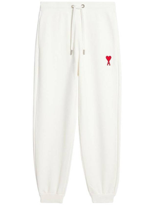 Heart Logo Jogger Pants White - AMI - BALAAN 2
