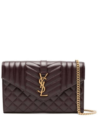 Cassandre Logo Cross Bag Brown - SAINT LAURENT - BALAAN 1