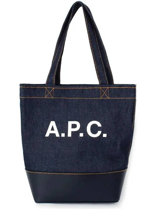 Logo Denim Axel Small Tote Bag Navy - A.P.C. - BALAAN 2