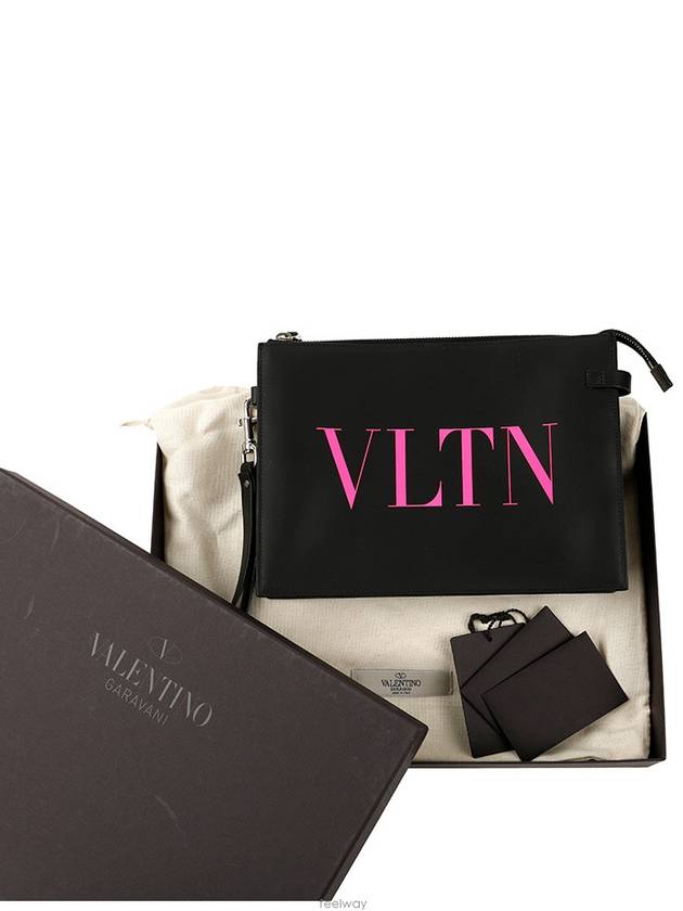 VLNT Logo Clutch Bag Black - VALENTINO - BALAAN 9