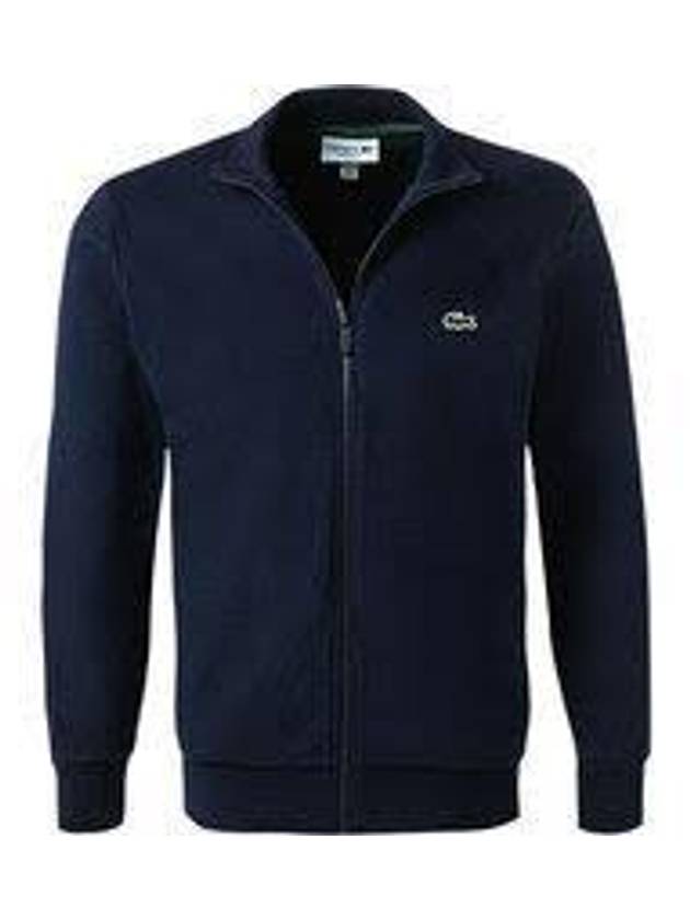 Regular Fit Brushed Fleece Zip-up Jacket Navy - LACOSTE - BALAAN 4