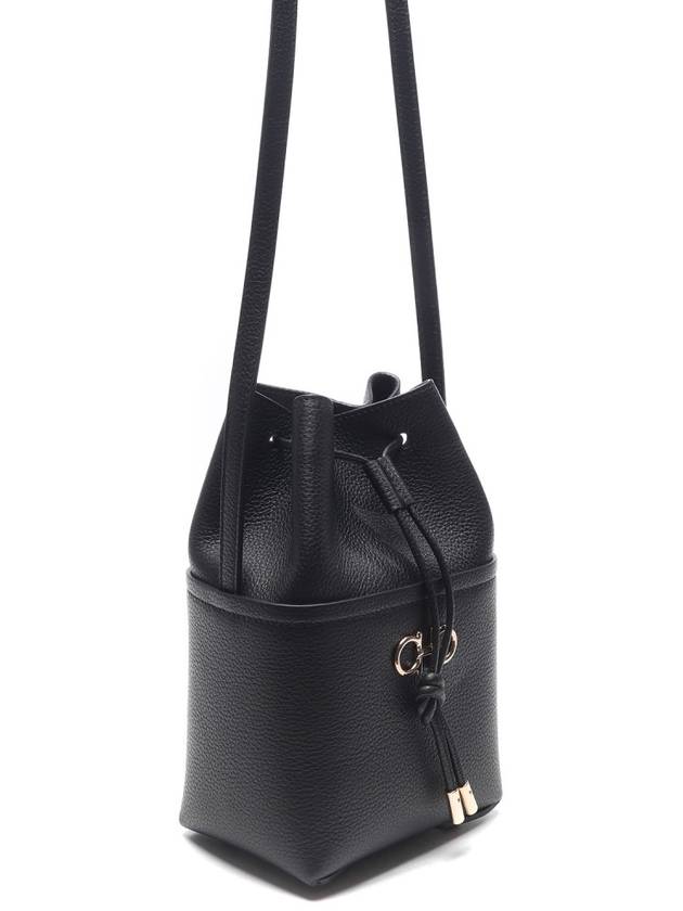 Gancini Mini Bucket Bag Black - SALVATORE FERRAGAMO - BALAAN 4