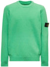 Wappen Patch Crew Neck Wool Knit Top Green - STONE ISLAND - BALAAN 1