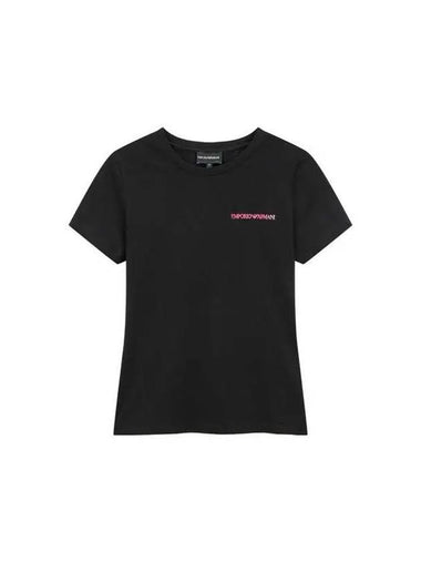 Women s Embroidered Logo Easy T Shirt Black - EMPORIO ARMANI - BALAAN 1