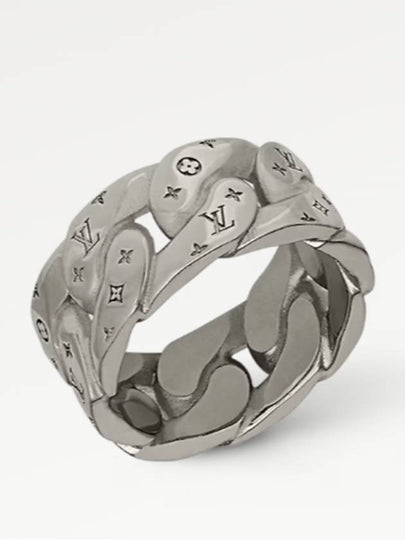 LV Mosaic Cuban Ring Silver - LOUIS VUITTON - BALAAN 2