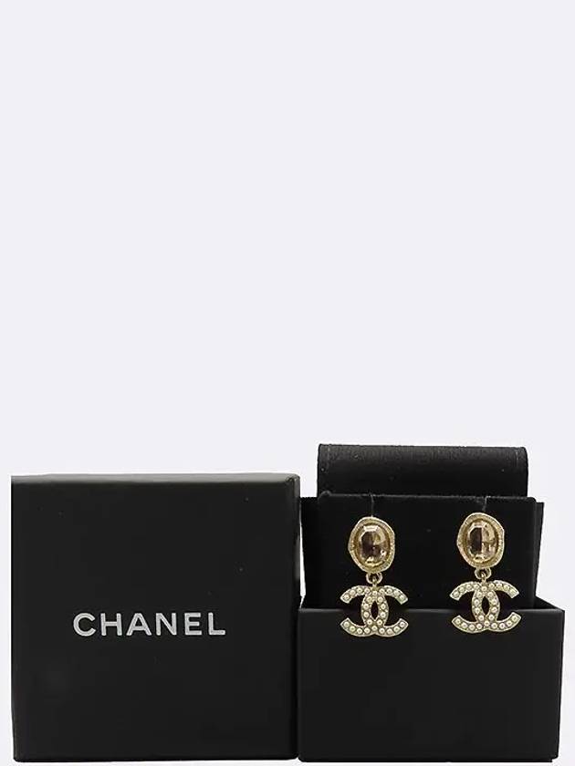 AB7411 Crystal decorated COCO logo women s earrings - CHANEL - BALAAN 3