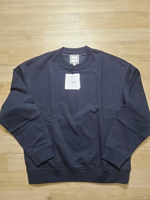 Navy Leather Patch Sweatshirt Sweatshirt W233TS22714N - WOOYOUNGMI - BALAAN 2