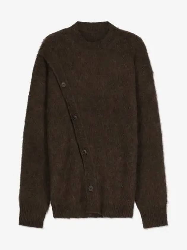 Le Cardigan Pau Asymmetric Cardigan Dark Brown - JACQUEMUS - BALAAN 2