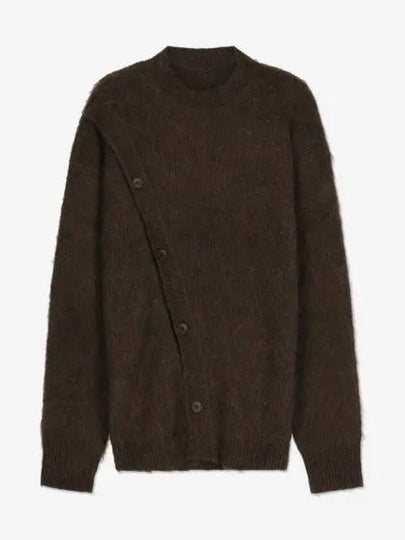 Le Cardigan Pau Asymmetric Cardigan Dark Brown - JACQUEMUS - BALAAN 2