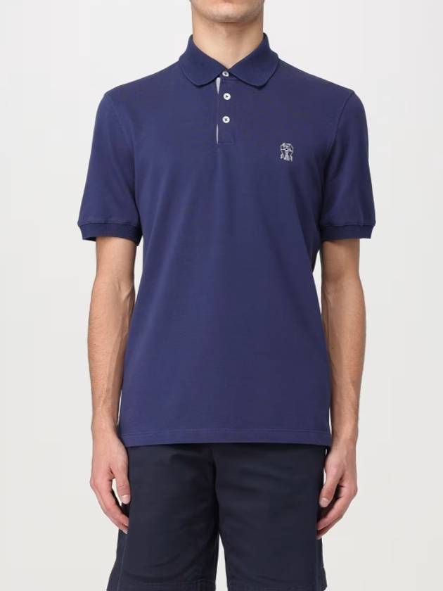 Logo Cotton Polo Shirt Navy - BRUNELLO CUCINELLI - BALAAN 2