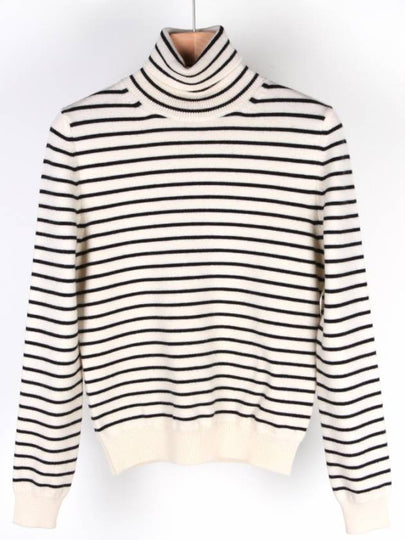 Striped Knit Turtleneck Ivory - CELINE - BALAAN 2