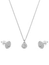 Sublima Rhodium Necklace Earrings Set Silver White - SWAROVSKI - BALAAN 3