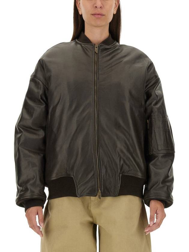 Salvatore Santoro Leather Bomber Jacket - SALVATORE SANTORO - BALAAN 1