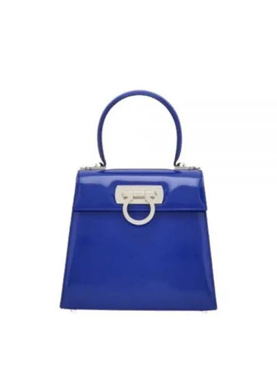 Iconic Top Handle Small Tote Bag Royal Blue - SALVATORE FERRAGAMO - BALAAN 2