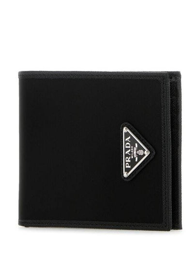 Triangle Logo Re-Nylon Half Wallet Black - PRADA - BALAAN 2