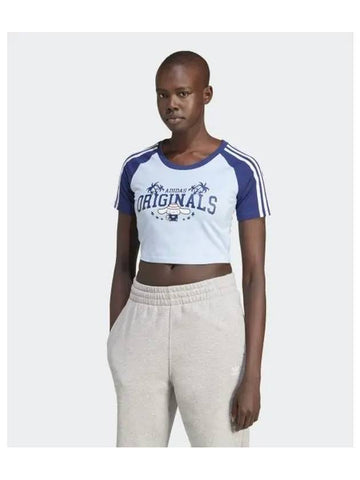 adidas Cinnamoroll Crop Baby Tee Blue JH3175 - ADIDAS - BALAAN 1