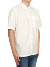 Poplin small logo button short-sleeved shirt - CP COMPANY - BALAAN.