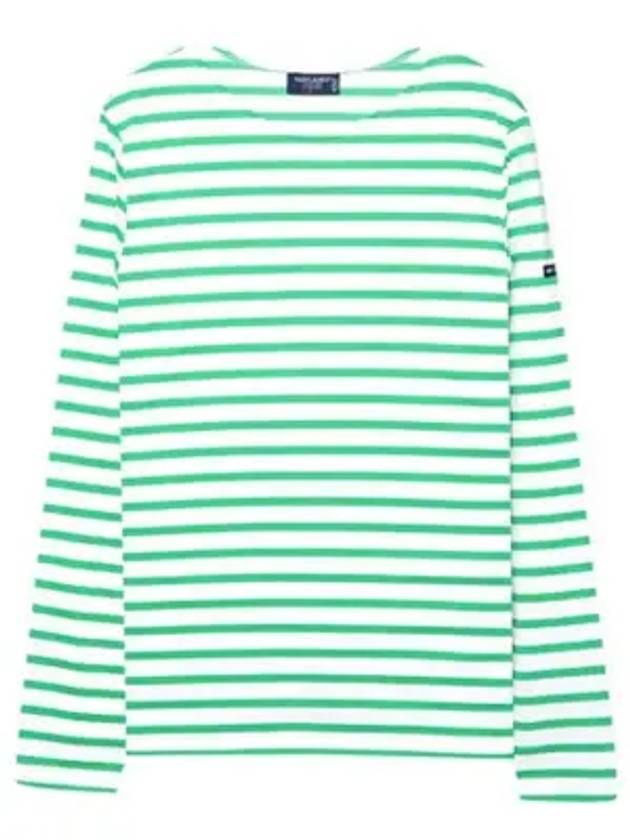 Minquiers Modern Stripe Long Sleeve T-Shirt Green - SAINT JAMES - BALAAN 1