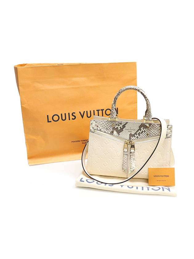 Women s Louis Vuitton N96237 Cream Beige Monogram Empreinte Python Sulley PM 2WAY gt bag Gangbuk used luxury goods - LOUIS VUITTON - BALAAN 3