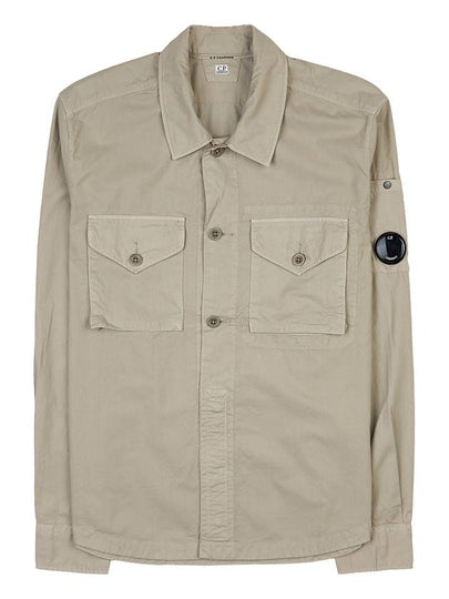 Logo Patch Cotton Long Sleeve Shirt Sage - CP COMPANY - BALAAN 2