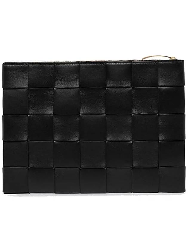 Cassette Intrecciato Medium Clutch Bag Black - BOTTEGA VENETA - BALAAN 4