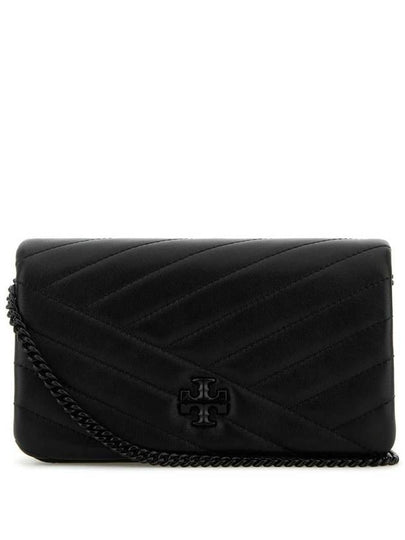 Kira Chevron Powder Chain Clutch Bag Black - TORY BURCH - BALAAN 2