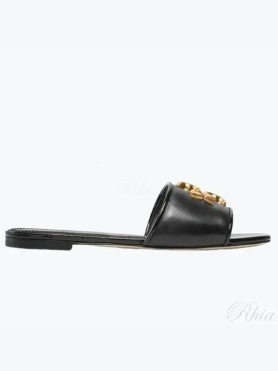 Logo Eleanor Slippers Black - TORY BURCH - BALAAN 2