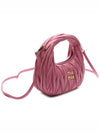 Wander Matelasse Nappa Leather Hobo Mini Bag Begonia Pink - MIU MIU - BALAAN 4