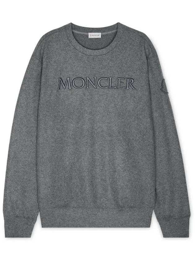 Men's logo embroidery gray sweatshirt 8G00030 89A7F 987 - MONCLER - BALAAN 1