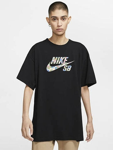 01DD8906010SBLogo Floral TshirtBlack - NIKE - BALAAN 1