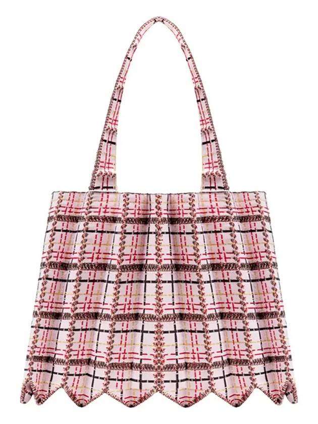 Tweed shopper bag pale pink - PLEATSMAMA - BALAAN 3