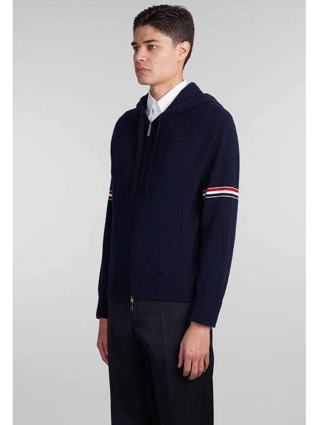 Armband Cashmere Zip-Up Hoodie Navy - THOM BROWNE - BALAAN 5