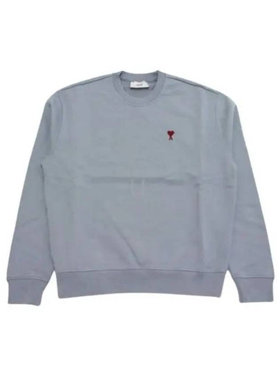 De Coeur Embossed Logo Crewneck Sweatshirt Blue - AMI - BALAAN 2