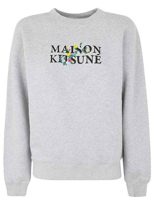 Flowers Comfort Sweatshirt Light Grey Melange - MAISON KITSUNE - BALAAN 2