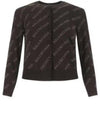 All-Over Logo Print Cotton Crop Cardigan Brown - BALENCIAGA - BALAAN 2