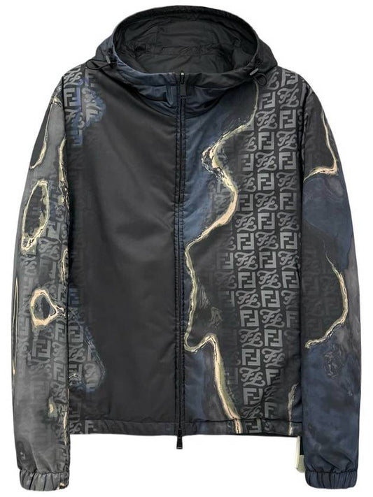 EARTH FF logo reversible hooded jacket FAA859 - FENDI - BALAAN 1