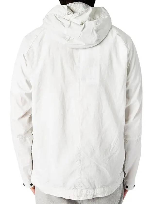 Logo Zipper Cupro Nylon Hooded Jacket White - STONE ISLAND - BALAAN 8