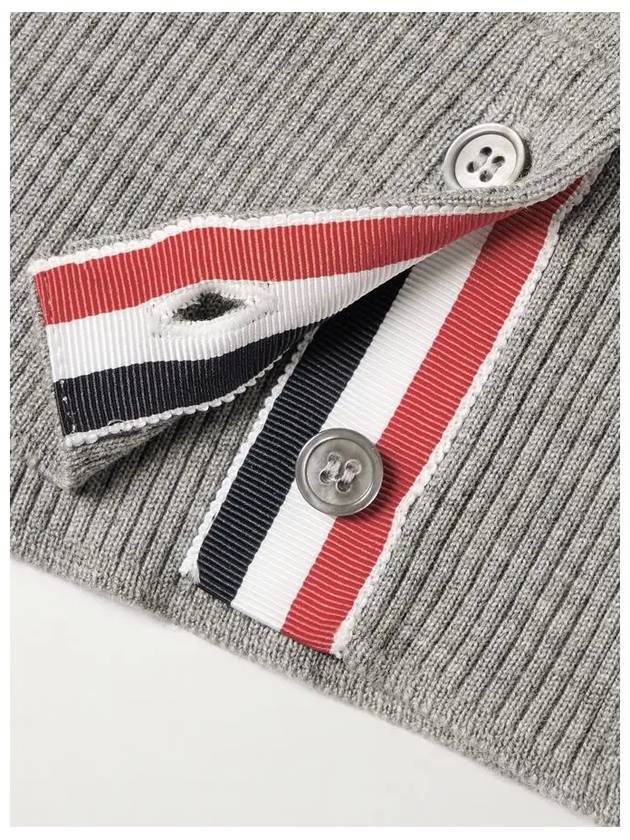 4 Bar Armband Classic Merino Wool Knit Top Light Grey - THOM BROWNE - BALAAN 4