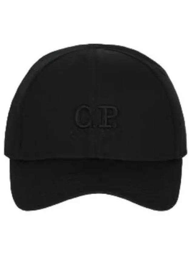 Gabardine Logo Ball Cap Black Hat - CP COMPANY - BALAAN 1