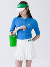 Collar neck ribbed 5-part spandex knit BLUE - MONBIRDIE GOLF - BALAAN 4