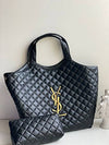 Icare Gold Logo Maxi Shoulder Bag Black - SAINT LAURENT - BALAAN 5