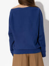 Logo Boat Neck Sweatshirt Blue - MARNI - BALAAN 7