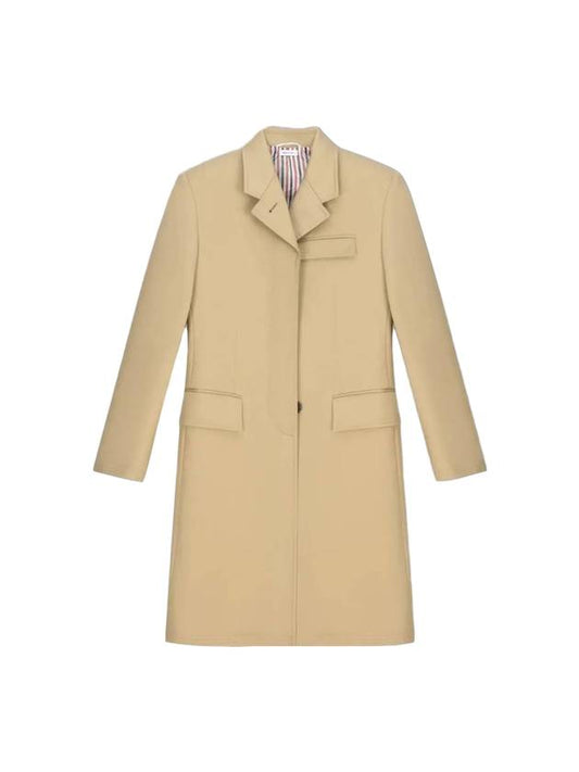 RWB Loop Tab High Armhole Mackintosh Single Coat Beige - THOM BROWNE - BALAAN 1