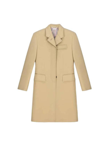 RWB Loop Tab High Armhole Mackintosh Single Coat Beige - THOM BROWNE - BALAAN 1