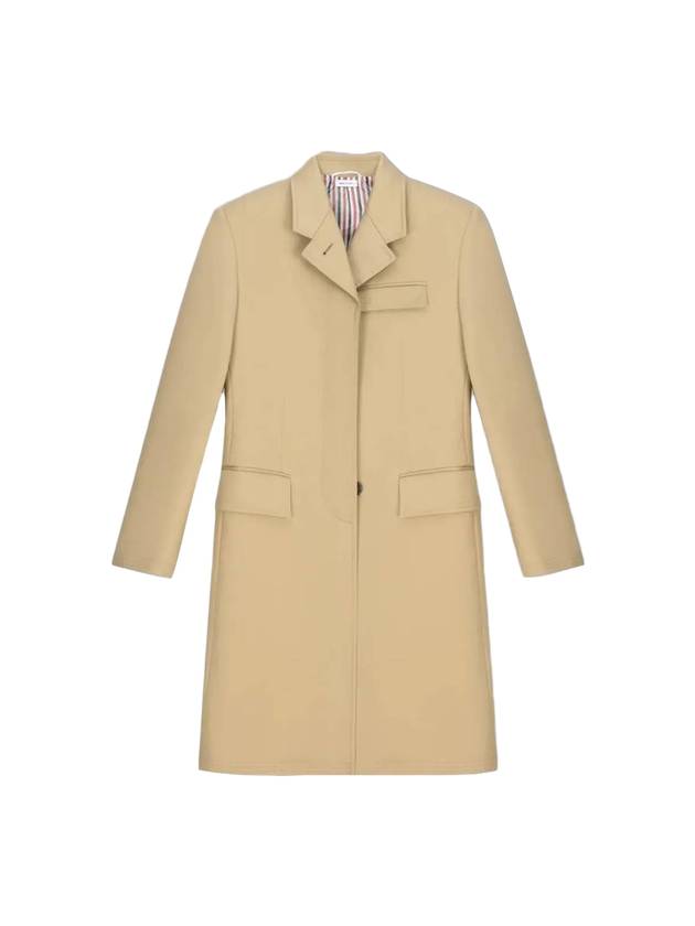 RWB Loop Tab High Armhole Mackintosh Single Coat Beige - THOM BROWNE - BALAAN 1